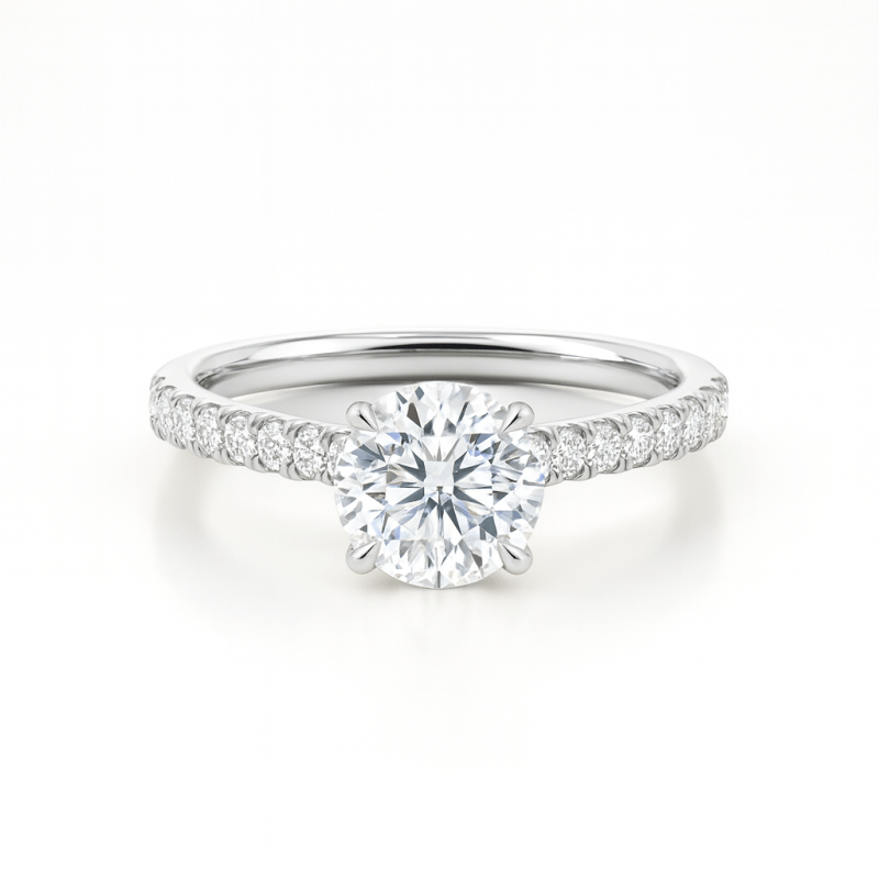 Shoulder setting lab diamond ring
