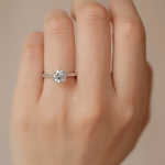 Solitaire lab diamond ring Dubai Hand
