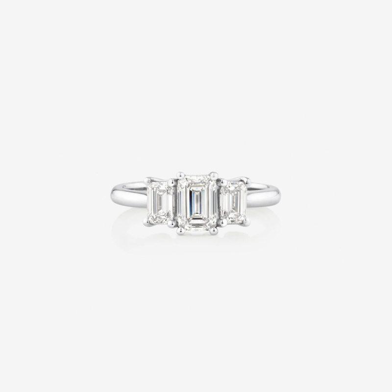 Three Stone Lab Engagement Ring Dubai