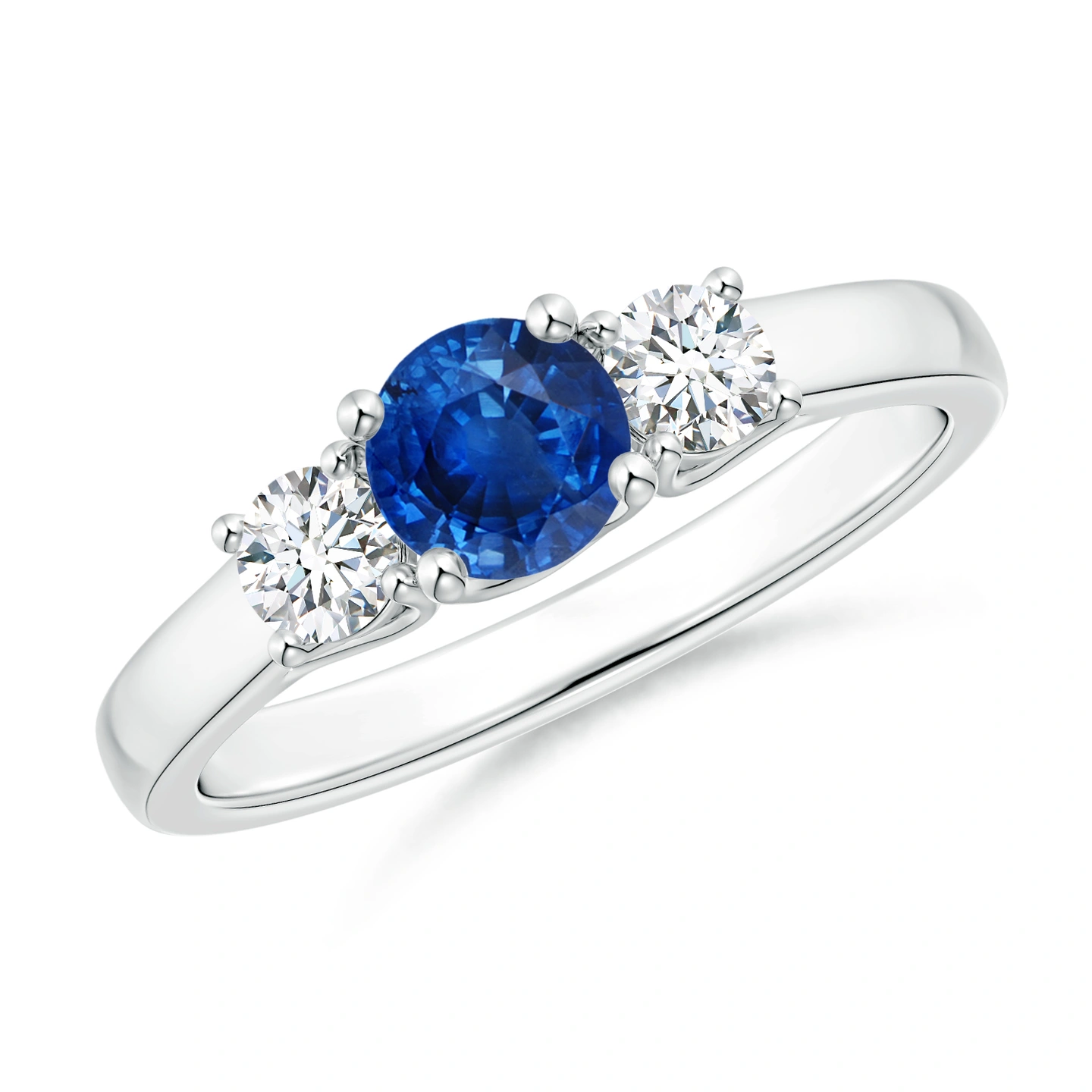 Blue sapphire trilogy ring Dubai Blue sapphire trilogy ring Dubai