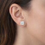Asscher Cut Diamond Stud Earrings Dubai