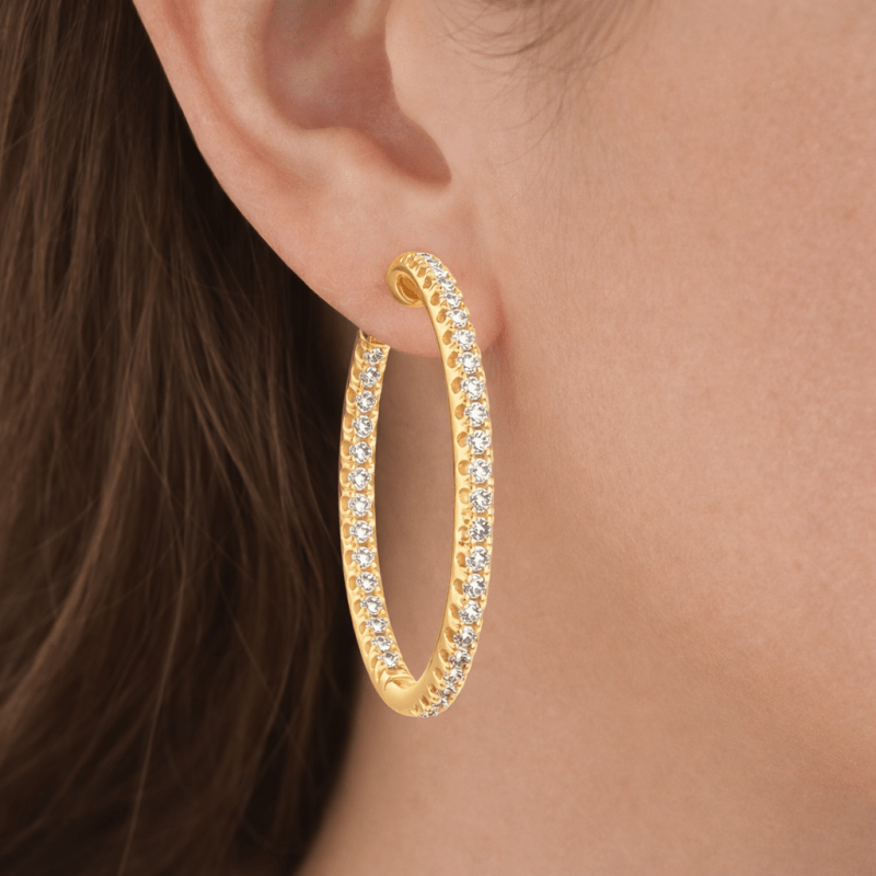 Big Diamond Hoop Earrings Dubai