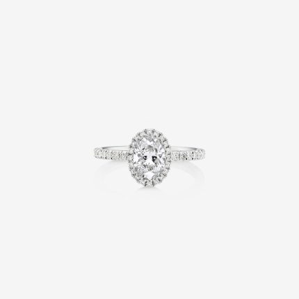 Oval Cut Diamond Halo Ring Dubai