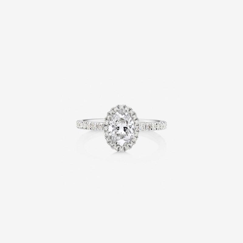 Oval Cut Diamond Halo Ring Dubai
