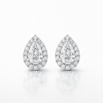 Pear Lab Diamond Halo Stud Earrings