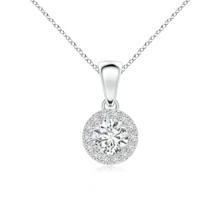 Round Lab grown Diamond Halo Pendant