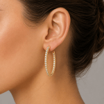 Big Lab Diamond Hoop Earrings