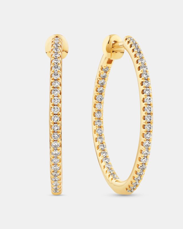 Big Lab Diamond Hoop Earrings Dubai