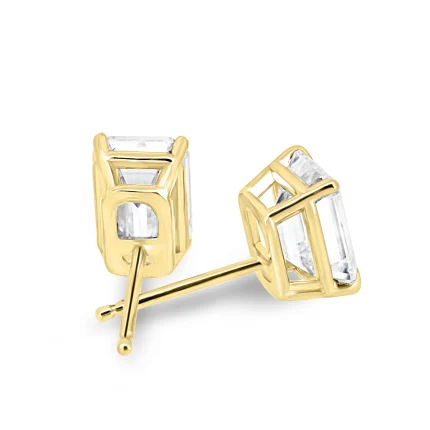 Emerald cut diamond stud Earrings UAE