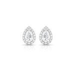 Halo Setting Pear Diamond Stud Earrings