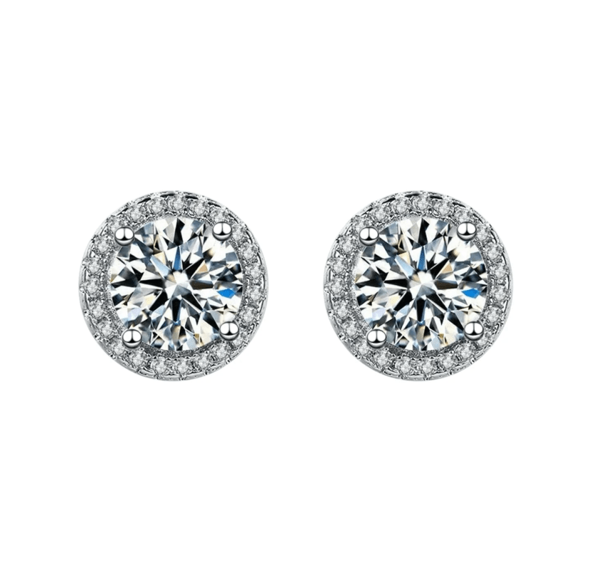 Diamond stud earrings with halo Dubai