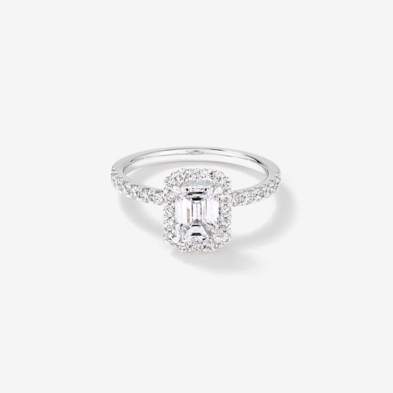 Emerald Cut Diamond Halo Ring