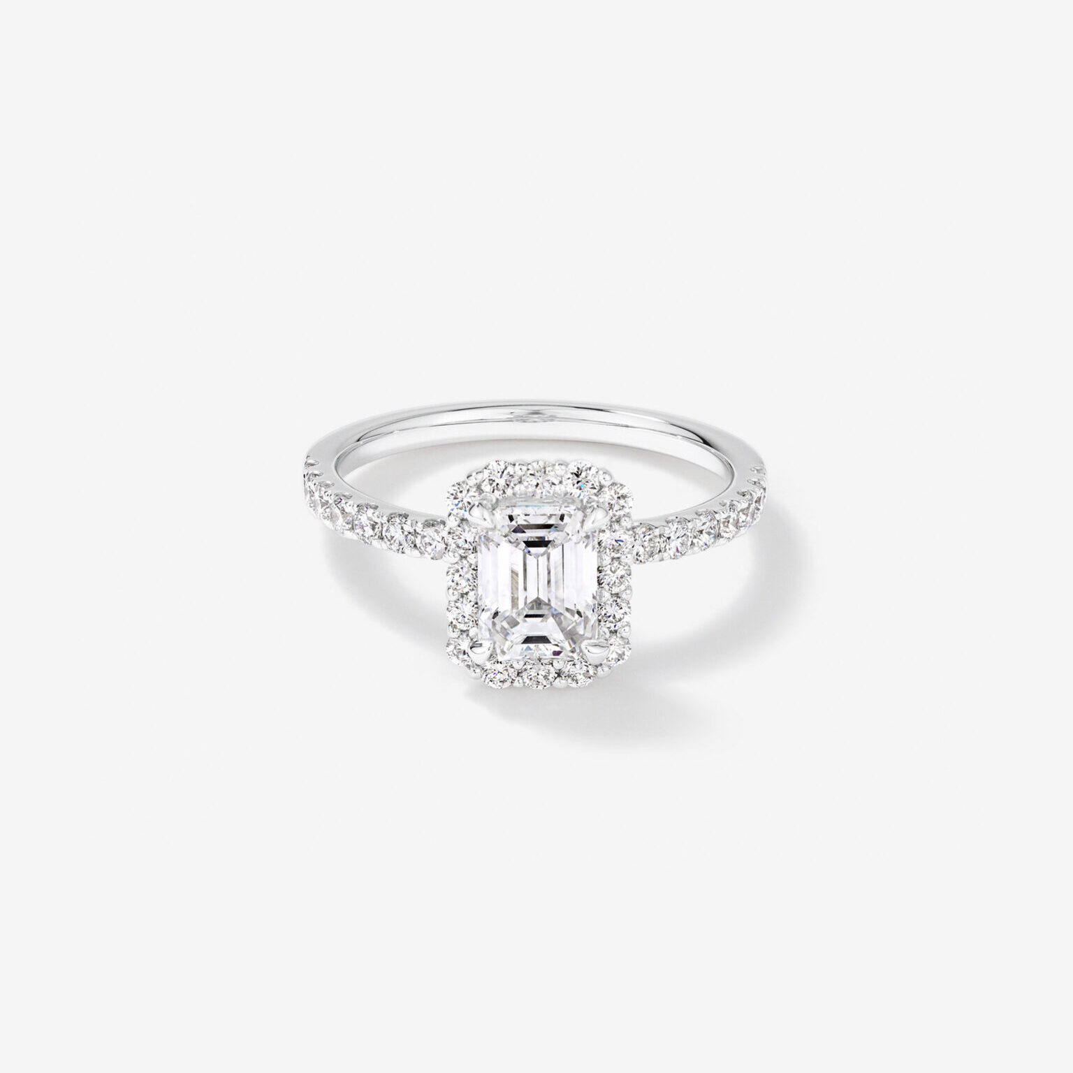 Emerald Cut Diamond Halo Ring Emerald Cut Diamond Halo Ring