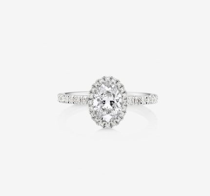 Oval Cut Diamond Halo Ring Dubai