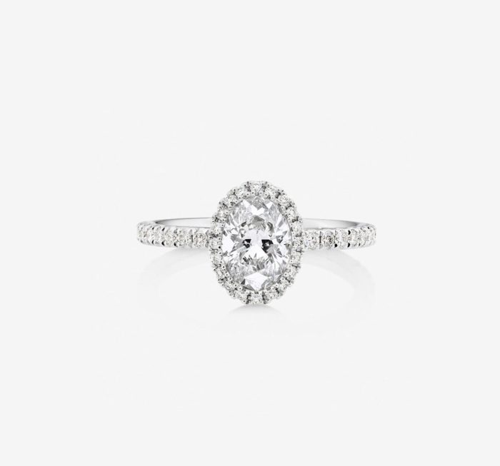 Oval Cut Diamond Halo Ring Dubai