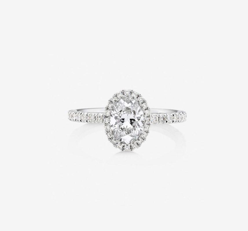 Oval Cut Diamond Halo Ring Dubai