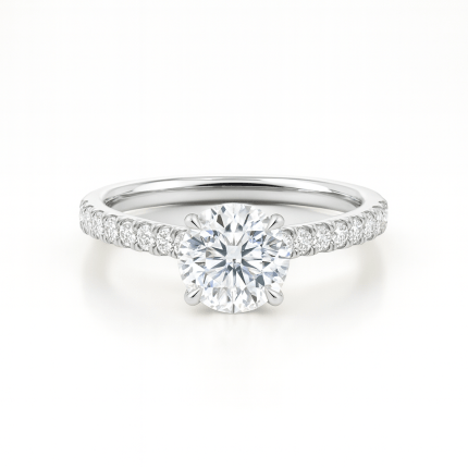 Shoulder setting diamond ring
