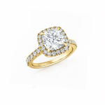 Cushion Cut Diamond Halo Engagement Ring UAE 1