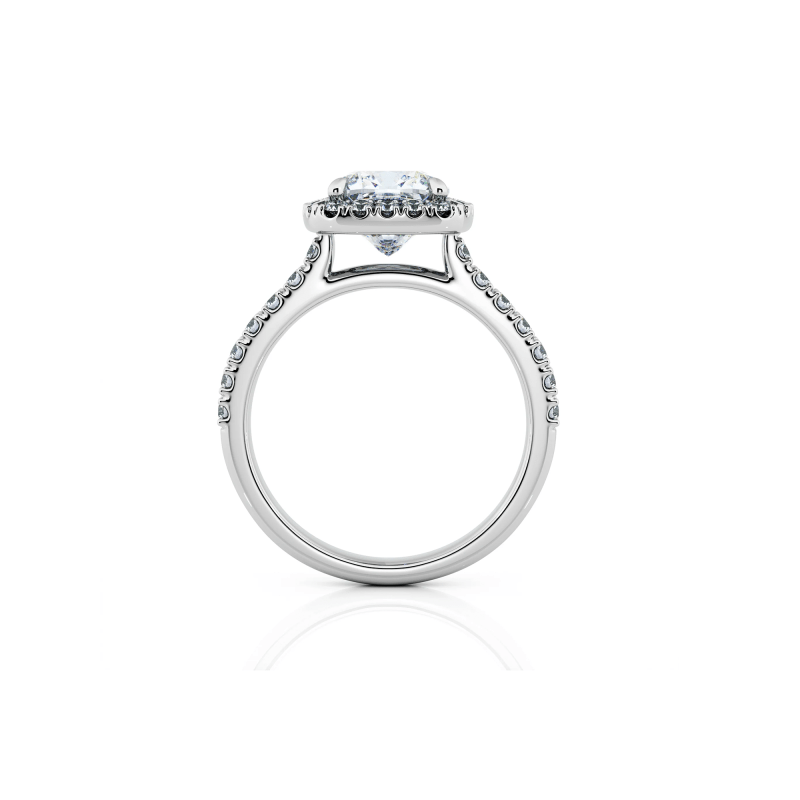 Cushion Cut Diamond Halo Engagement Ring UAE