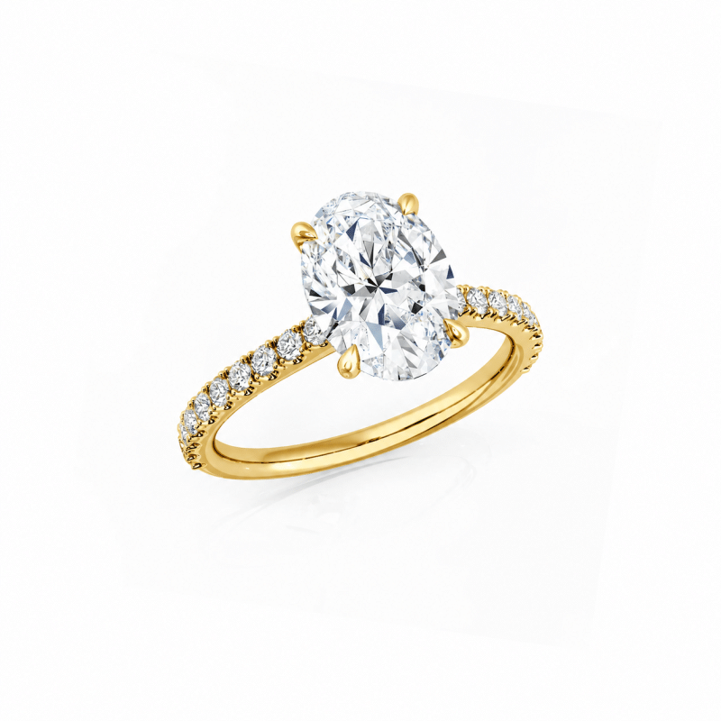 Custom Oval Lab Diamond Engagement Ring