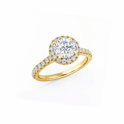 Custom Round Lab Diamond Halo Engagement Ring