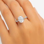 Oval Diamond Engagement Ring Hand