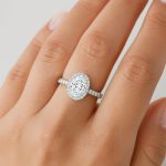 Oval Lab Diamond Halo Engagement Ring Dubai