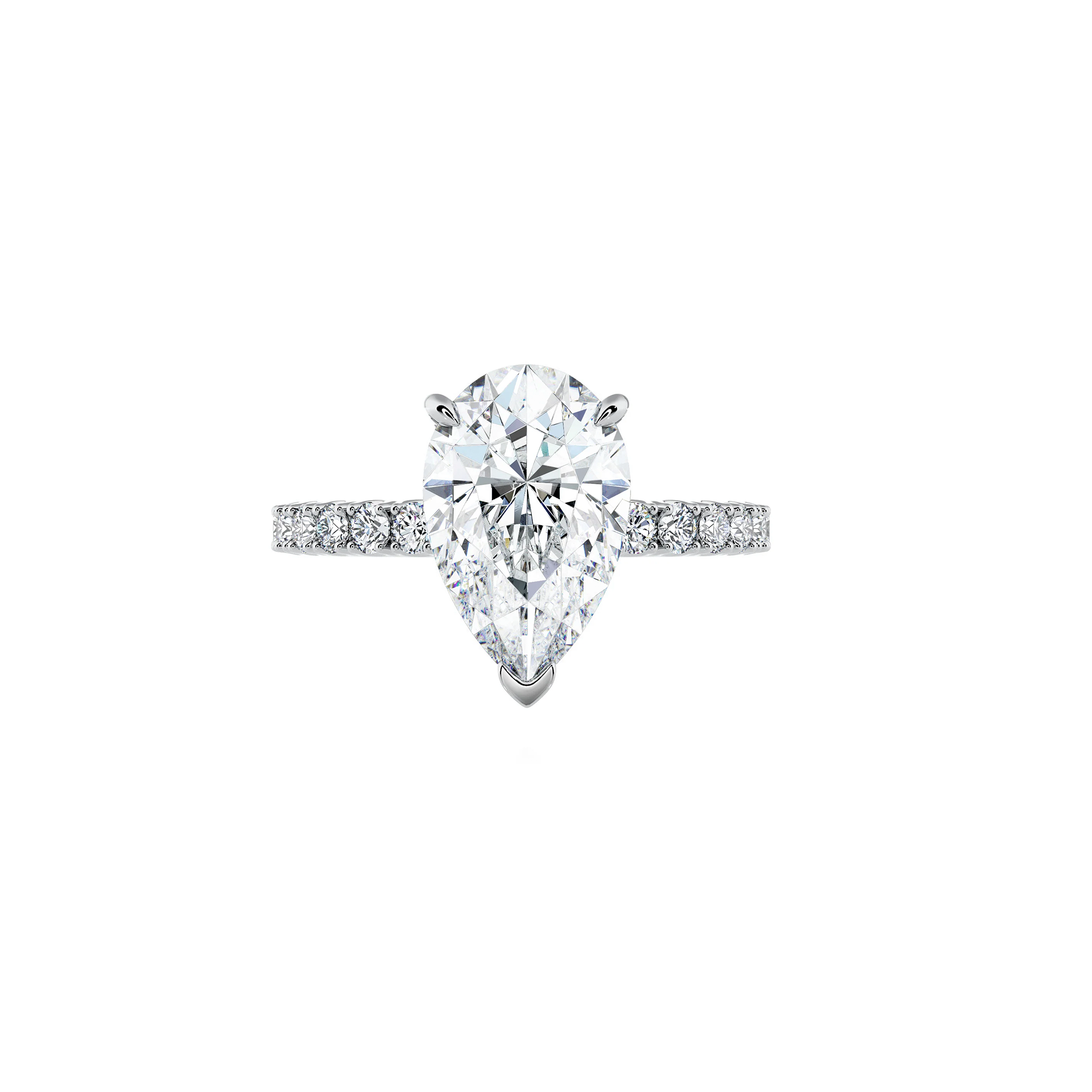 Pear Shape Lab Diamond Engagement Ring Dubai
