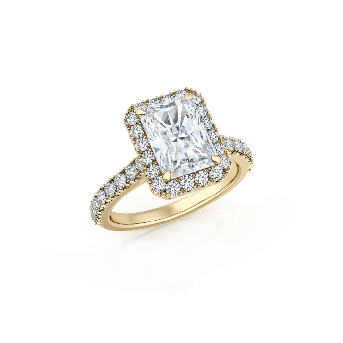 Radiant Cut Diamond Halo Engagement Ring