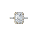 Radiant Cut Diamond Halo Engagement Ring Dubai