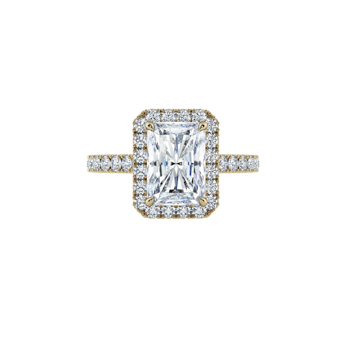 Radiant Cut Diamond Halo Engagement Ring Dubai