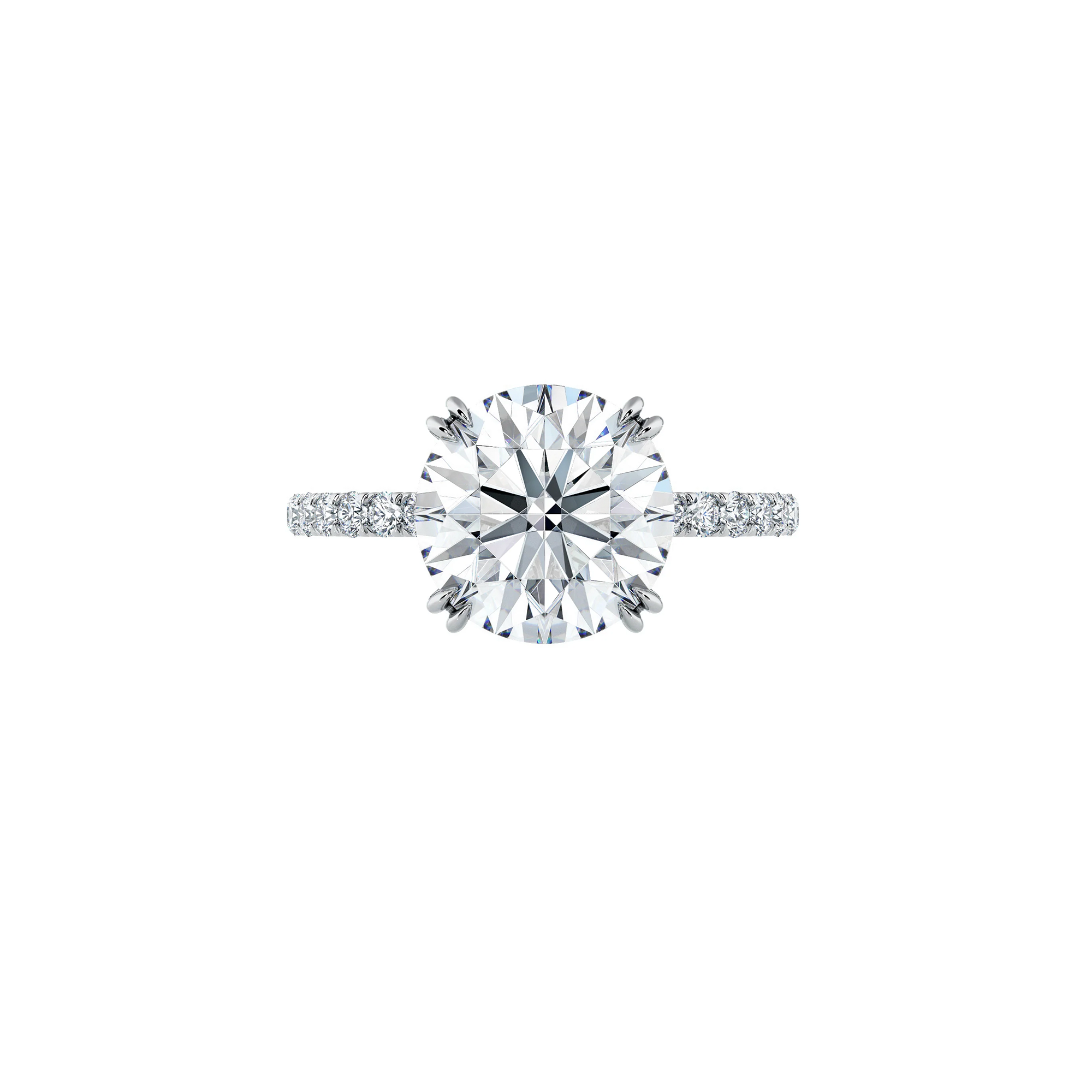 Round Diamond Engagement Ring With Side diamonds Dubai Round Diamond Engagement Ring With Side diamonds Dubai