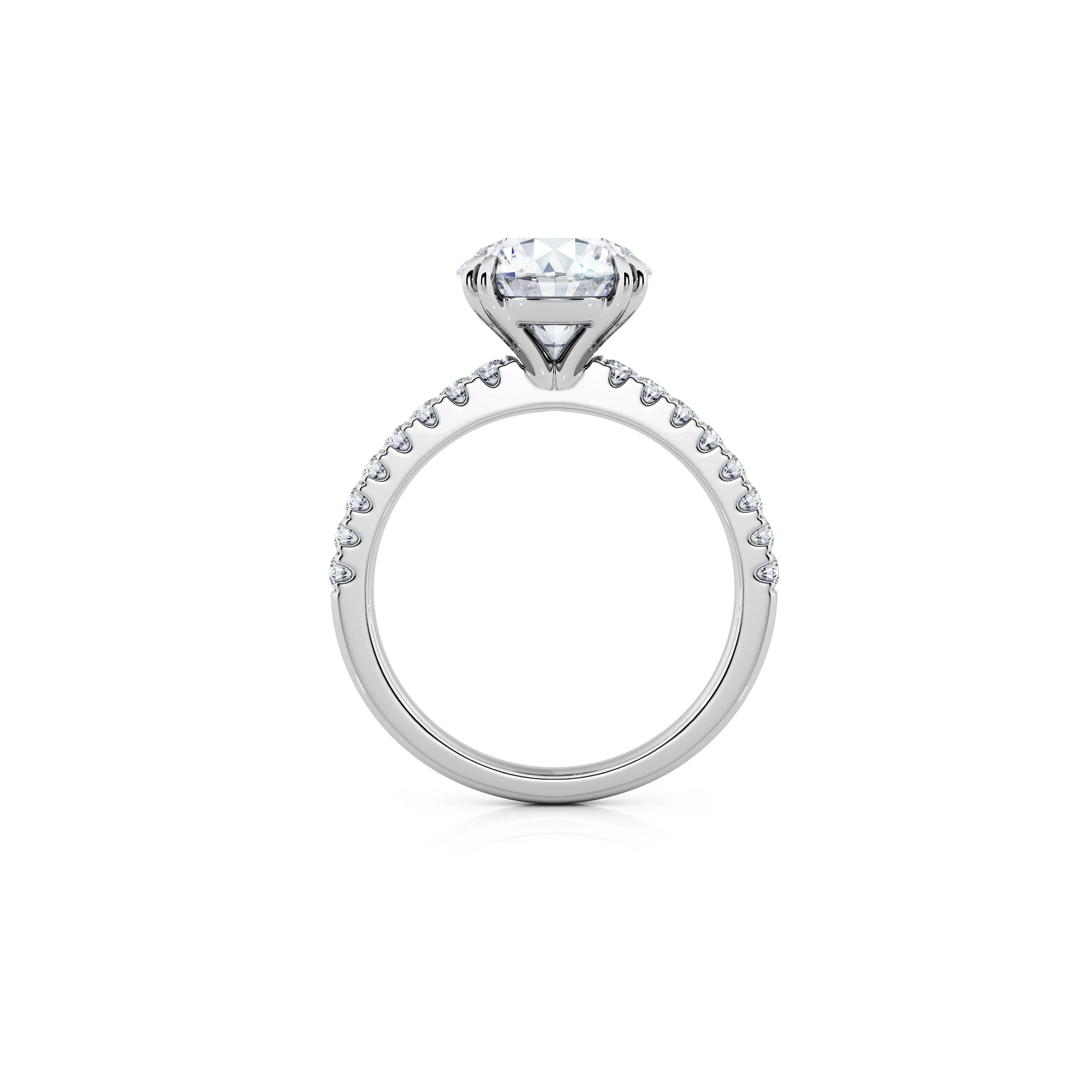 Round Diamond Engagement Ring With Side diamonds UAE Round Diamond Engagement Ring With Side diamonds UAE
