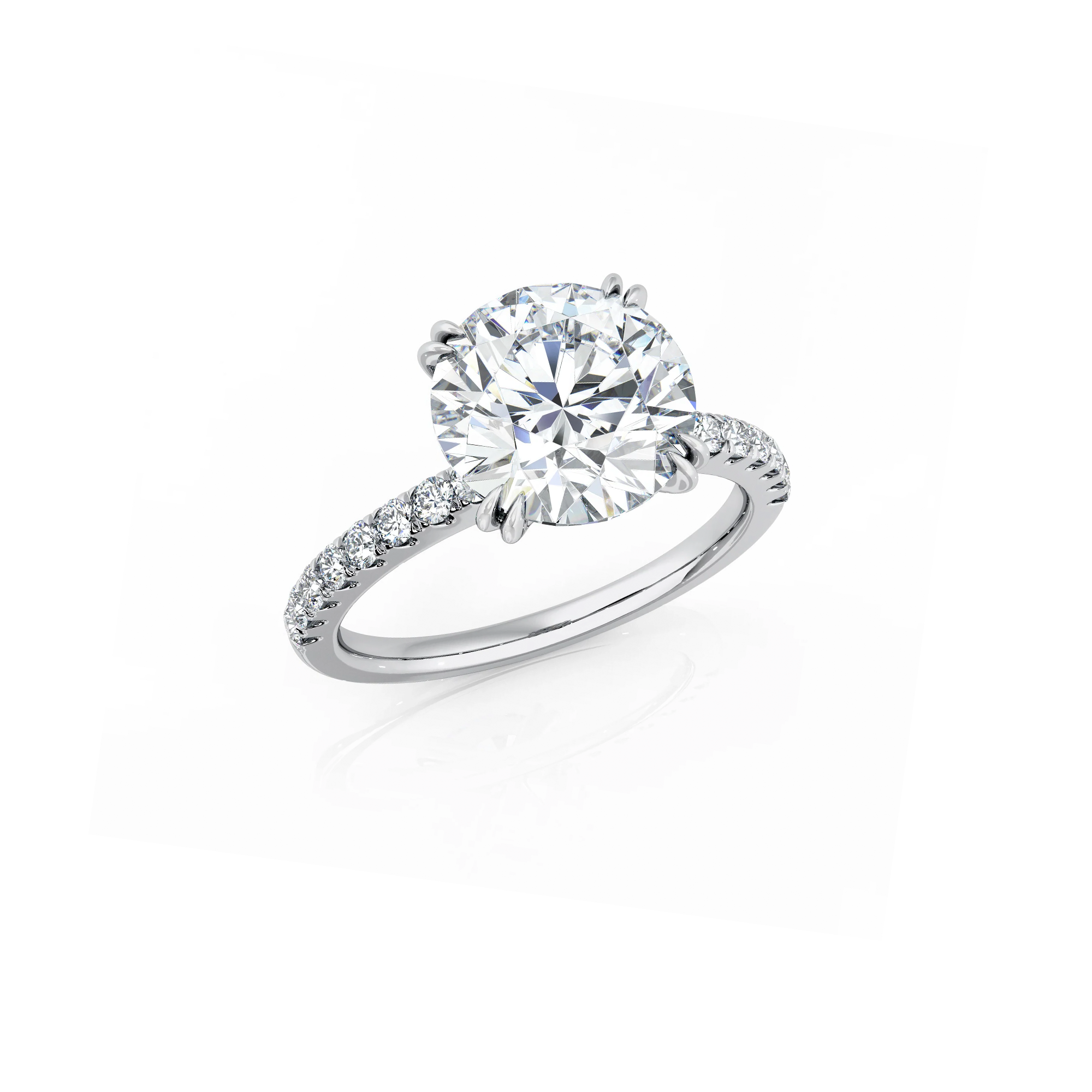 Round Diamond Engagement Ring With Side diamonds Round Diamond Engagement Ring With Side diamonds