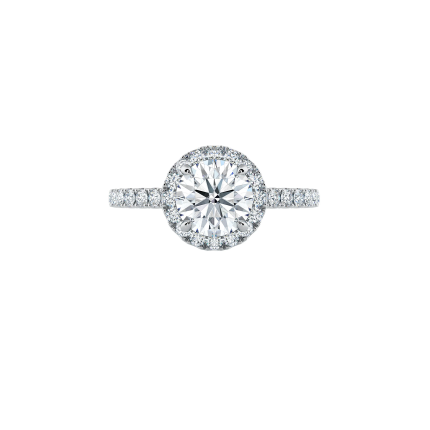 Round Diamond Halo Engagement Ring Dubai