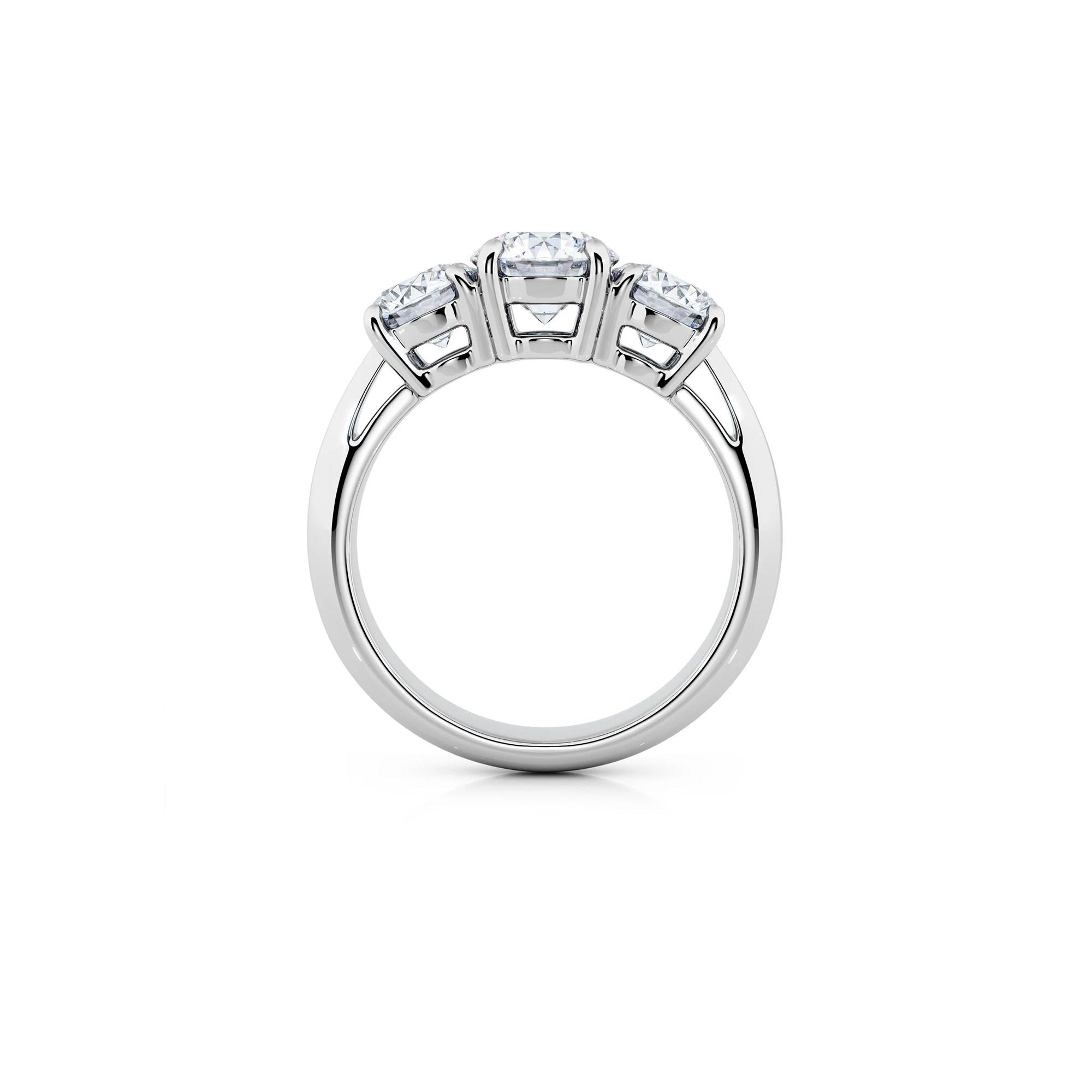 Round Diamond Trilogy Engagement Ring UAE