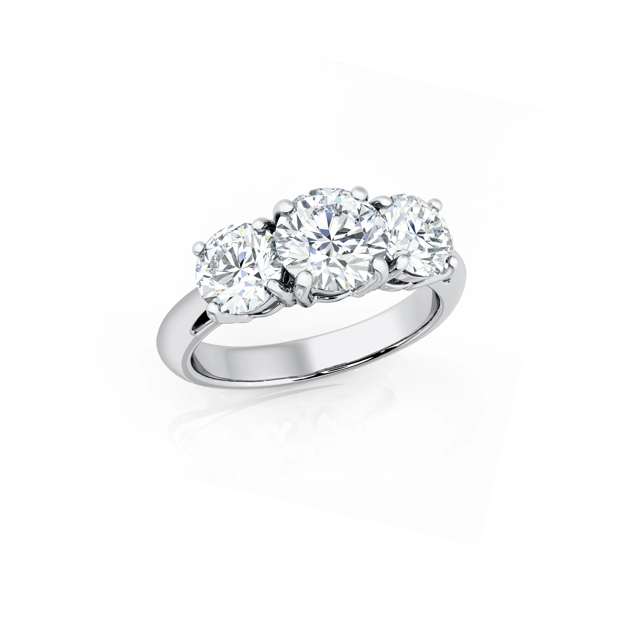 Round Diamond Trilogy Engagement Ring Round Diamond Trilogy Engagement Ring