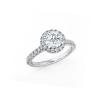 Round Lab Diamond Halo Engagement Ring