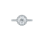 Round Lab Diamond Halo Engagement Ring Dubai