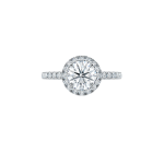 Round Lab Diamond Halo Engagement Ring Dubai