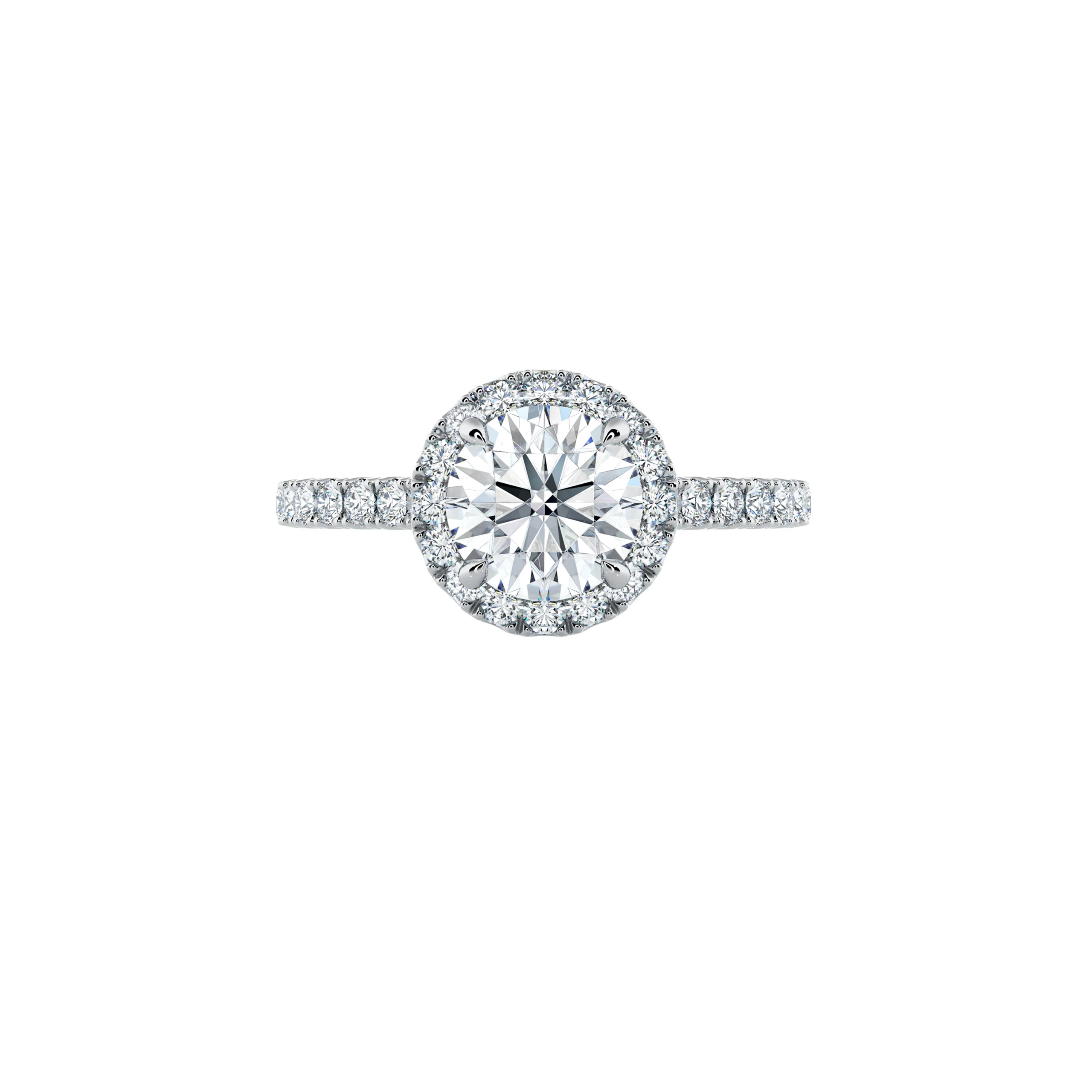 Round Lab Diamond Halo Engagement Ring Dubai Round Lab Diamond Halo Engagement Ring Dubai