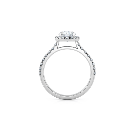 Round Lab Diamond Halo Engagement Ring UAE