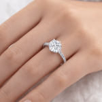 Round Lab Diamond Hidden Halo Ring Dubai UAE