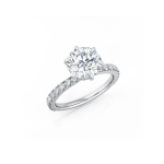 Round Lab Diamond Hidden Halo Ring