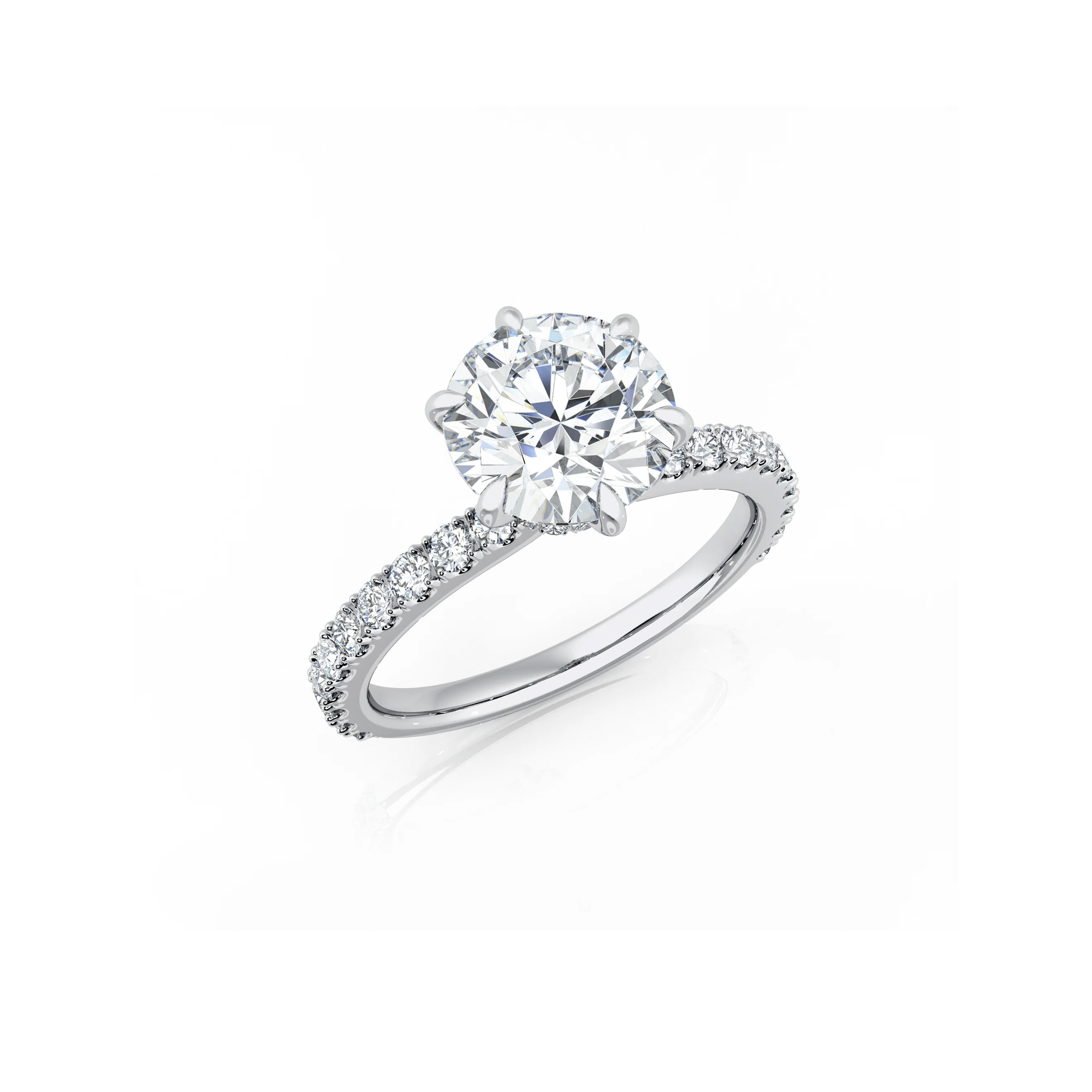 Round Lab Diamond Hidden Halo Ring Round Lab Diamond Hidden Halo Ring
