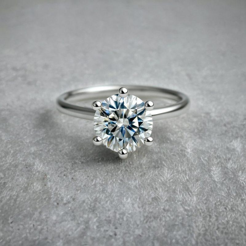 1 carat round lab grown diamond ring