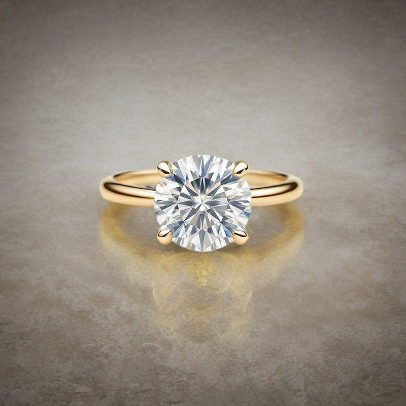 1.50 carat round lab grown diamond ring