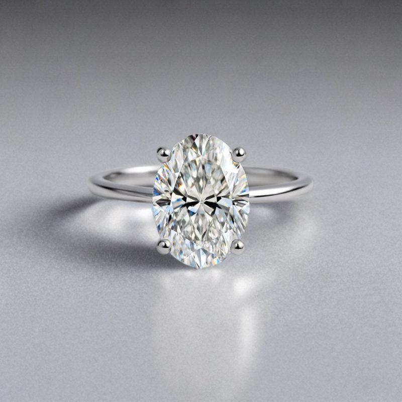 3 carat oval lab grown diamond ring