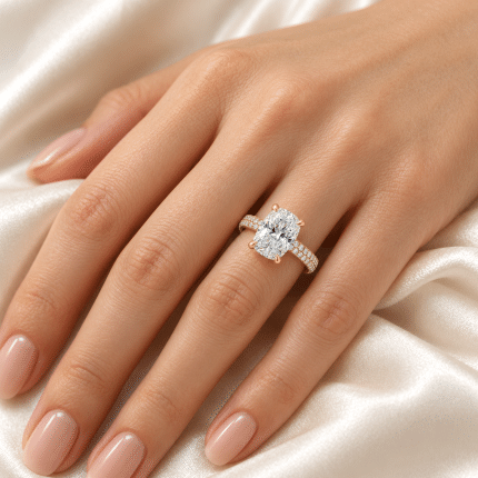 Custom Cushion Cut Lab Diamond Engagement Ring