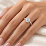 Custom Round Diamond Engagement Ring With Side diamonds